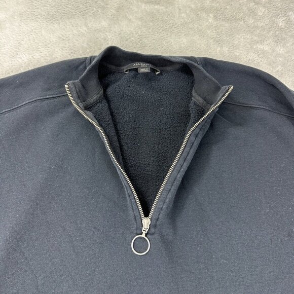 AllSaints Black 1/4 Zip Artillery Sweatshirt Women’s Size XS/S - Picture 3 of 12